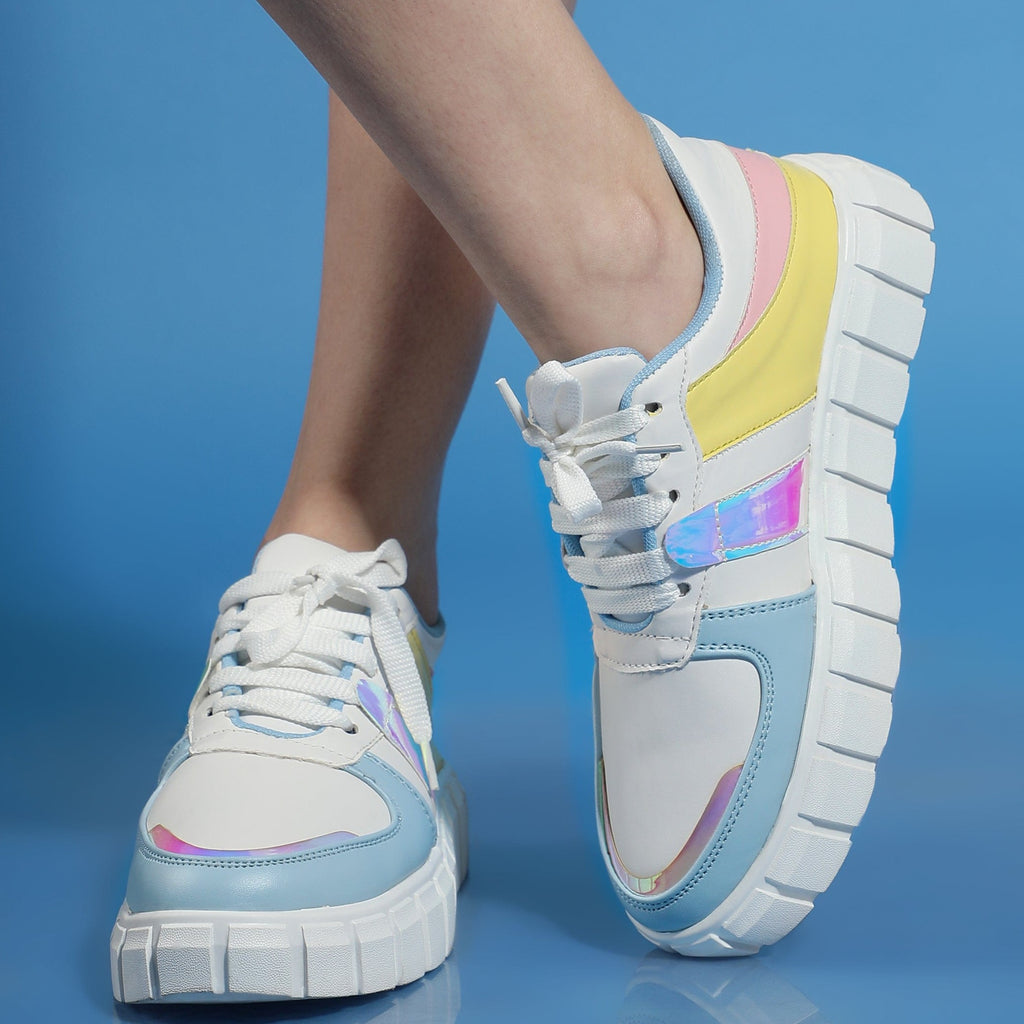 Chunky High Heeled Quirky Sneakers For Women