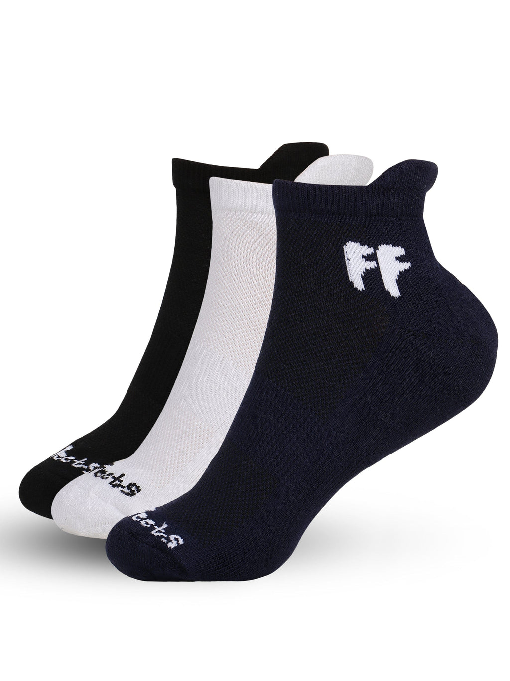 Funkfeets Bamboo Socks- Pack Of 3 (White, Black, Navy Blue)