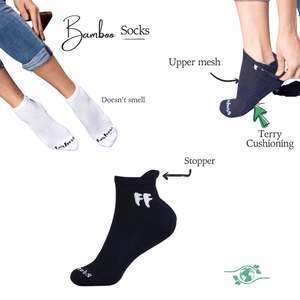 Funkfeets Bamboo Socks- Pack Of 3 (White, Black, Navy Blue)